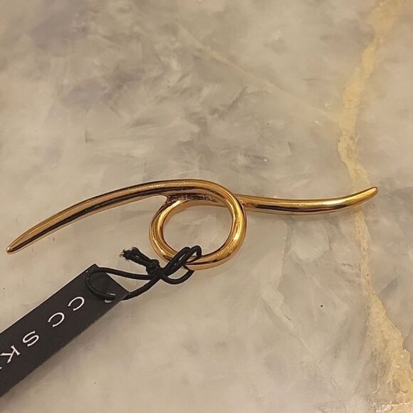 NWT CC Skye 18K Gold Long Horn Snake Sculptural Abstract Statement Spike Ring 7 - Picture 6 of 7